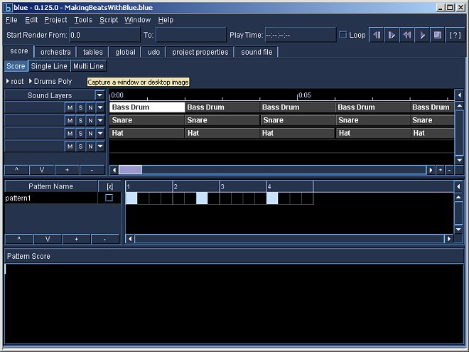 Screen Shot of pattern editor