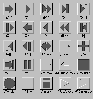 FLTK label supported symbols.